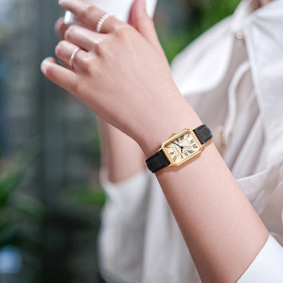 Retro Square Dial Wristwatch With Roman Numerals Grace