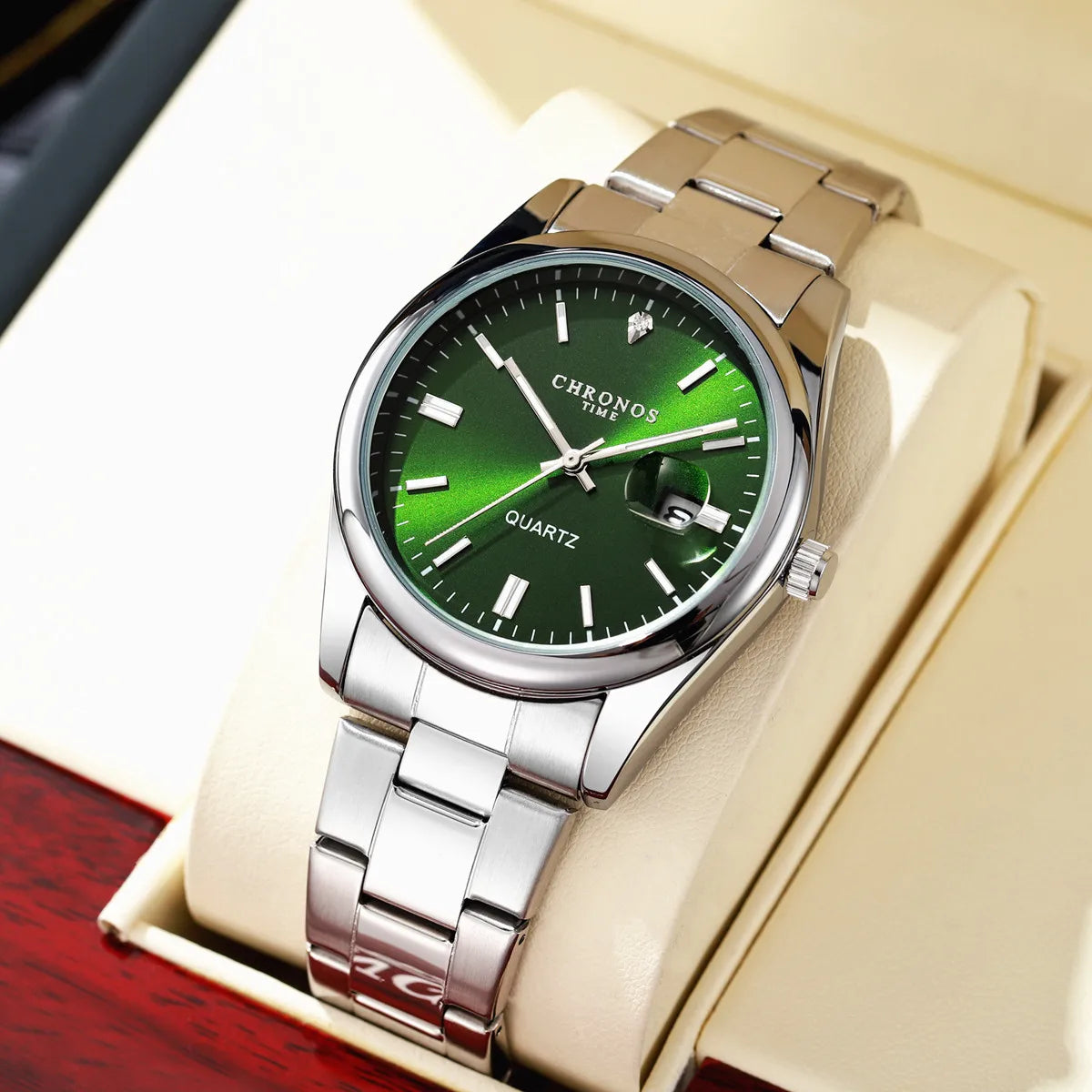 Wristwatch with Date Luminous Hands