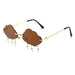Cloud Rimless Sunglasses With Lightning Pendant - Green V6