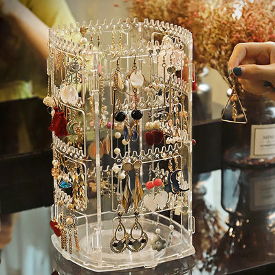 Rotating Jewelry Display for Earrings and Necklaces