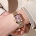 Luxury Women Watch Quartz Square Bracelet Classic - Gold Pink
