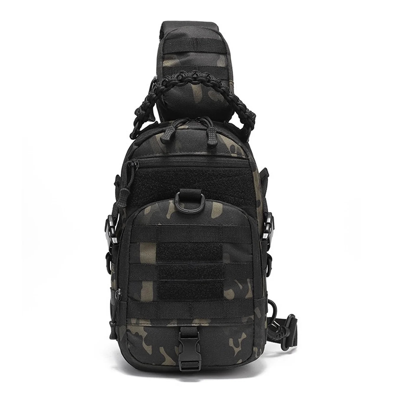 Camping Chest Bag Tactical Sling Backpack MOLLE System - Black