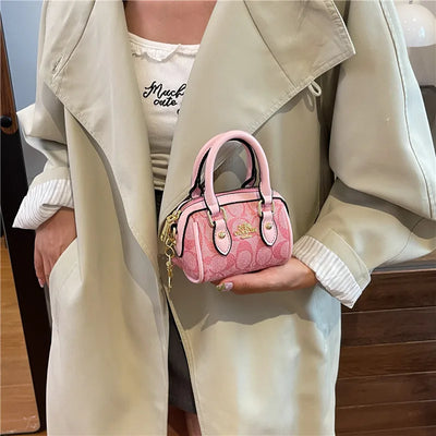 Mini Satchel With Letter Logo And Cherry Motif Refined