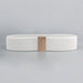 Geometric Pattern Belt with Bar Buckle Accessory - White Gold