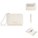 Pearl Chain Wallet Card Holder with Zipper Pocket - White