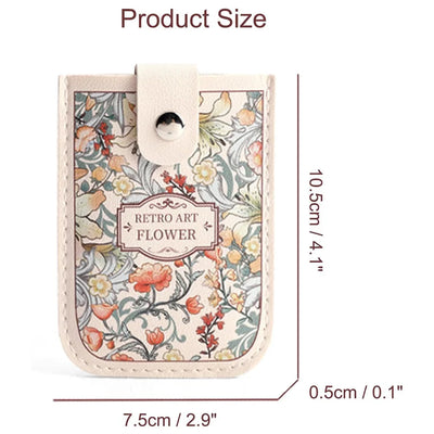 Card Holder Floral Artful Pull out Mini Wallet Case - WO2MEN