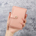 Graceful Slim Card Wallet with Snap Closure and Coin - Pink