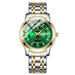 Watch Two Tone Bracelet Timepiece With Crystal Accents - Gold Green