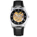 Skeleton Automatic Watch for Men Openwork Movement - Black Silver