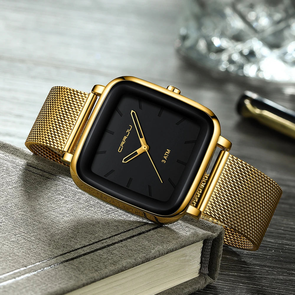 Square Mesh Dial Watch for Refined Everyday Timekeeping