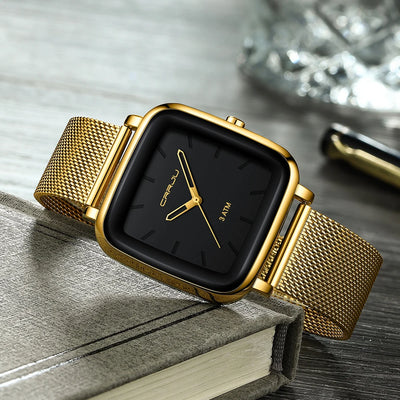 Square Mesh Dial Watch for Refined Everyday Timekeeping