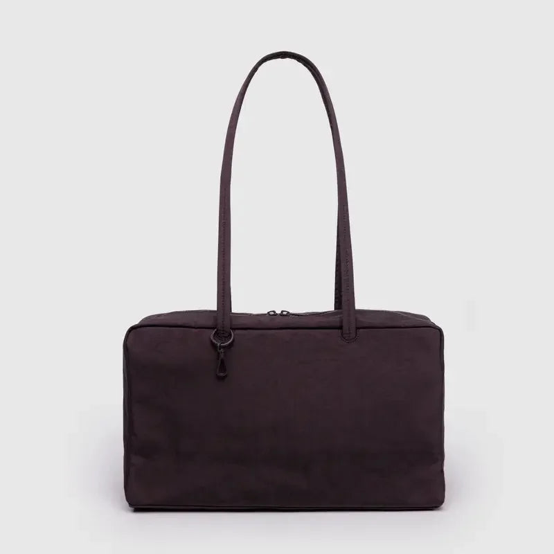 Gingham Tote Bag with Large Capacity for Everyday - Black Brown Med