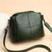 Snake Embossed Crossbody Handbag with Detachable Strap - Green