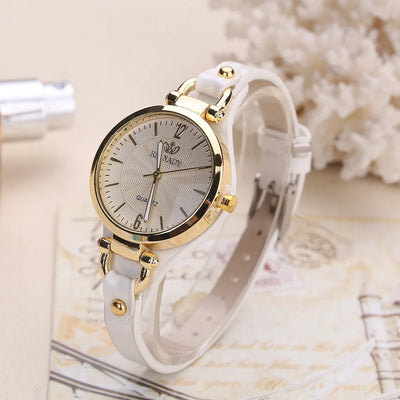 Women's Minimalist Quartz Timepiece Round Dial