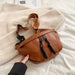 Crossbody Chest Bag with Tassels And Chain Strap - Light Brown