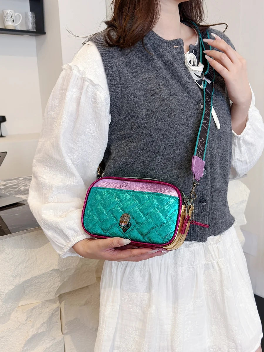 Handbag Diamond Quilt Crossbody with Sleek Accents - WO2MEN