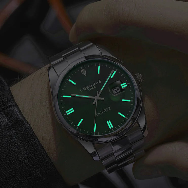 Wristwatch with Date Luminous Hands