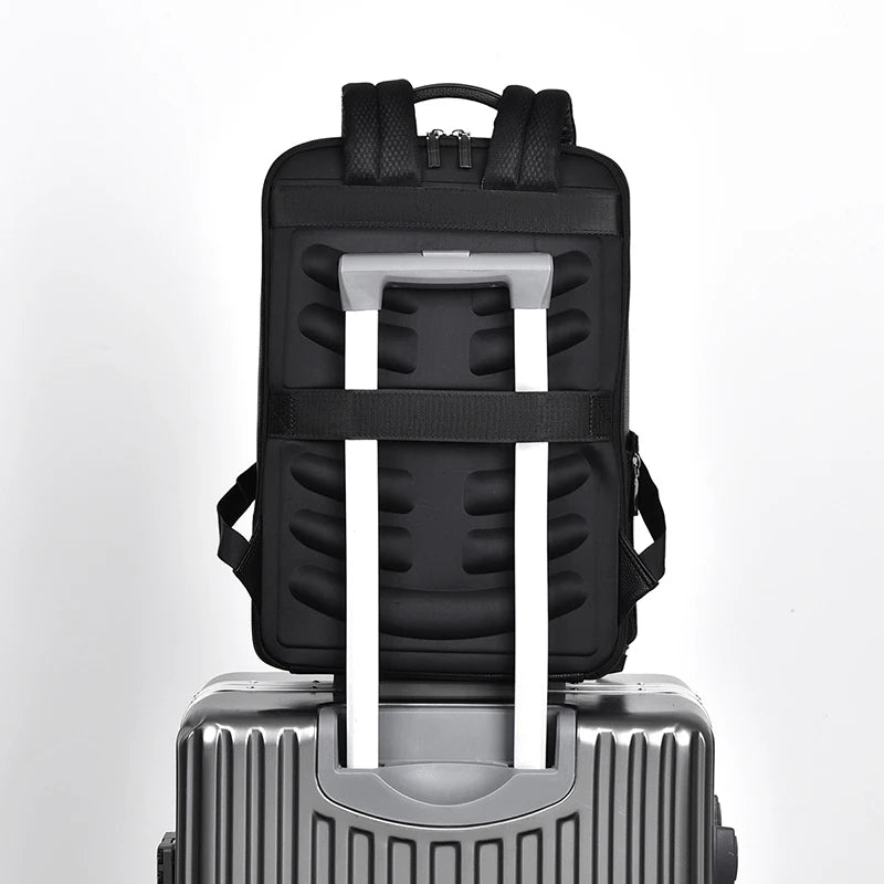 PU Leather Backpack with USB Charging Port for Travel