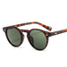 Sunglasses Circular UV400 - Leopard Green