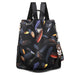Floral Print Backpack with Oxford Fabric for Everyday - Feather
