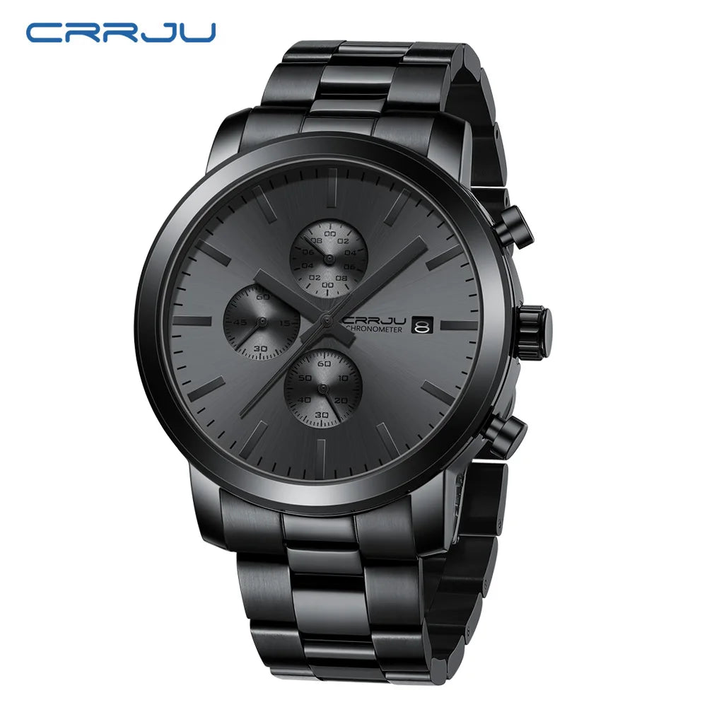 Monolithic Chronograph Dial Wristwatch with Date Window