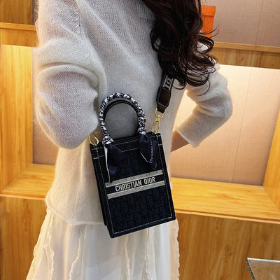 Monogram Mini Handbag with Dual Carry Straps Crossbody