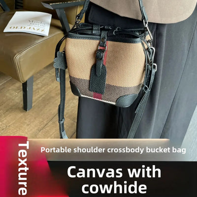 Buckle Satchel With Crossbody Strap And Contrast Trim