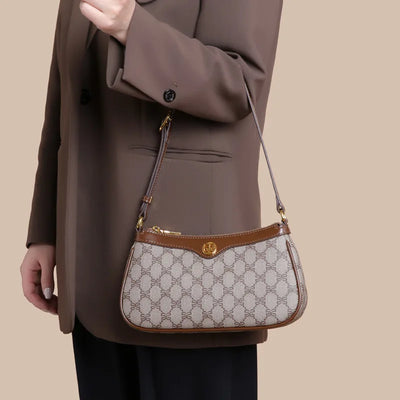 Retro Commuter Crossbody Bag With Vintage Monogram