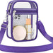 Stadium See Through Crossbody Bag for Events Security - Purple