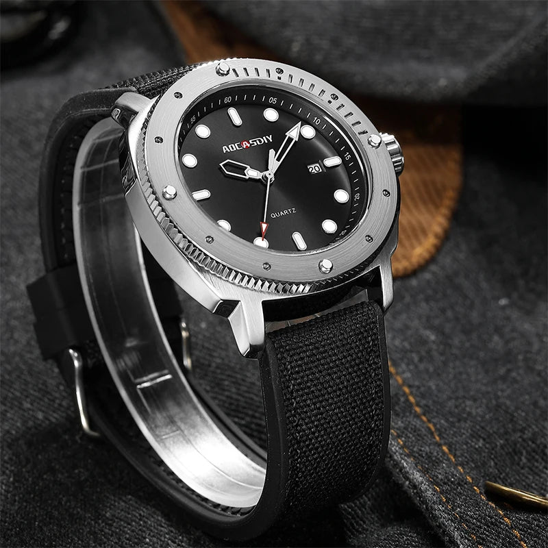 Quartz Wristwatch with Chronograph and Date Window