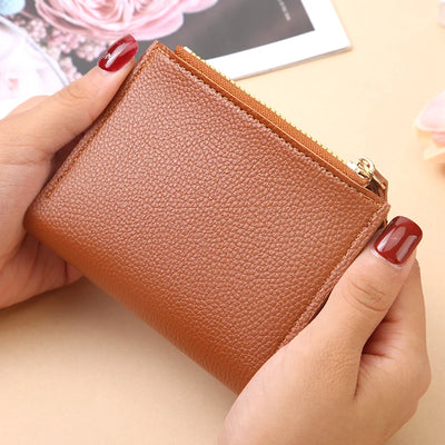 Wallet with Zipper Card Slots and Mini Money Clip Pouch - WO2MEN