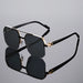 Sunglasses Oversized Semi Rimless Frame Signature Lux - Golden Black