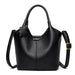 Handbag Soft Leather Microfiber Casual Tote Bag - Black