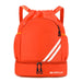 Drawstring Gym Backpack with Bottom Zipper Closure - Orange