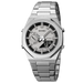 Hybrid Analog Digital Wristwatch with Water Resistant - Silver Black