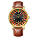 Roulette Dial Quartz Watch with Luminous Markers - Gold
