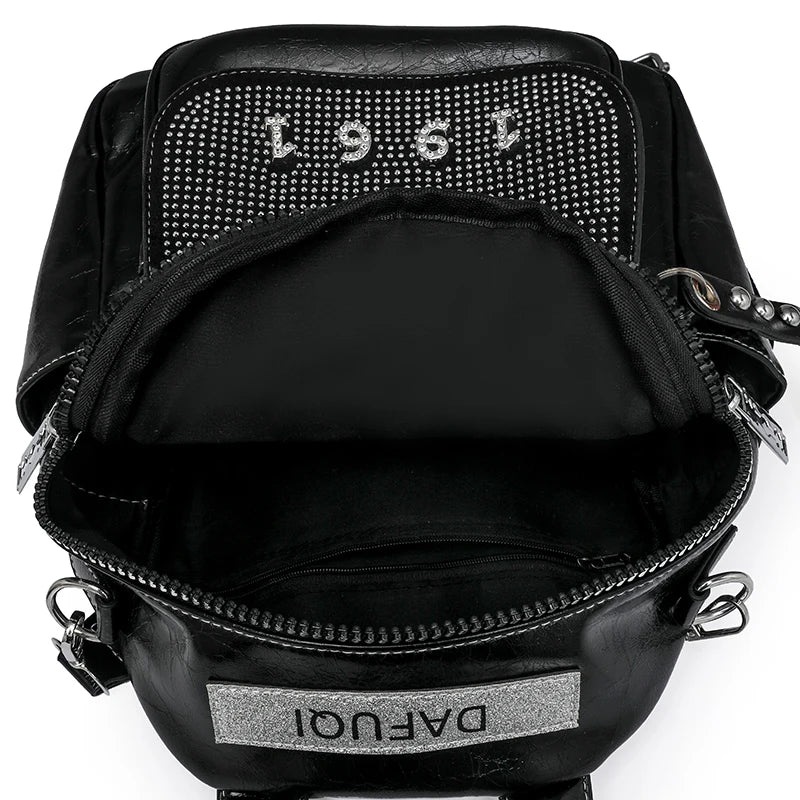Backpack With Rivet Detailing And 1961 Motif Charm - WO2MEN