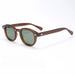 Sunglasses Oval Acetate Polarised UV400 Eyewear - Brown Green