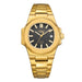 Automatic Stainless Steel Wristwatch With Date Display - Gold Black