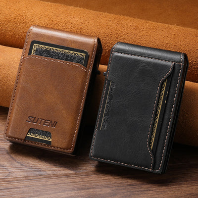 Wallet Card Holder With Auto Eject Card Slot Flip Case - WO2MEN