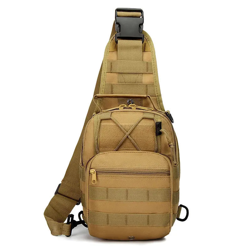 Tactical Sling Backpack Crossbody Bag Waterproof Nylon - Tan