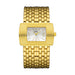 Watch Rectangle Quartz Bracelet for Formal Attire - Gold Silver