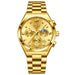 Analog Quartz Wristwatch with Subdials Moonphase - All Gold