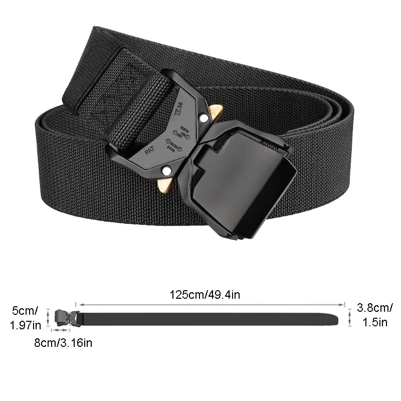Tactical Belt Quick Release Buckle Elastic Stretch