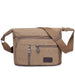 Canvas Crossbody Bag Multi Pocket - Brown