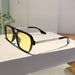 Square Sunglasses with UV400 Protection Frames - Black Yellow