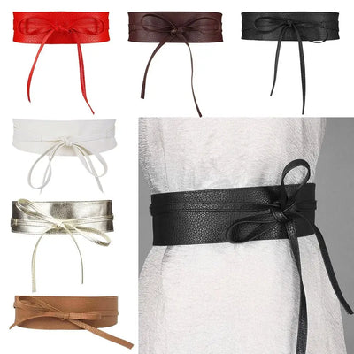 Bowknot Wide Belt for Dress Wrap Waist Premium