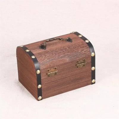 Vintage Treasure Chest with Lock and Rustic Accents