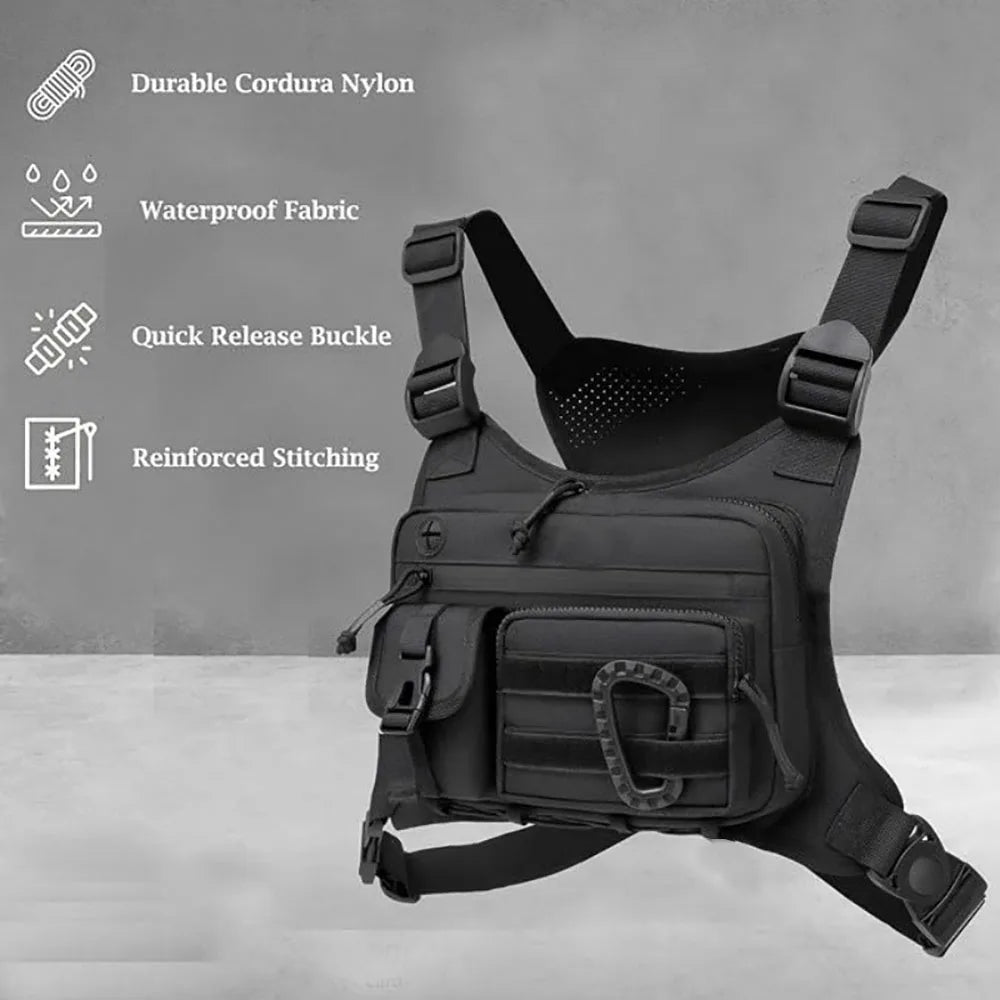 Outdoor Chest Bag Vest with Water Resistant Pocket