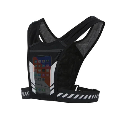 Reflective Running Backpack Vest with Phone Pocket